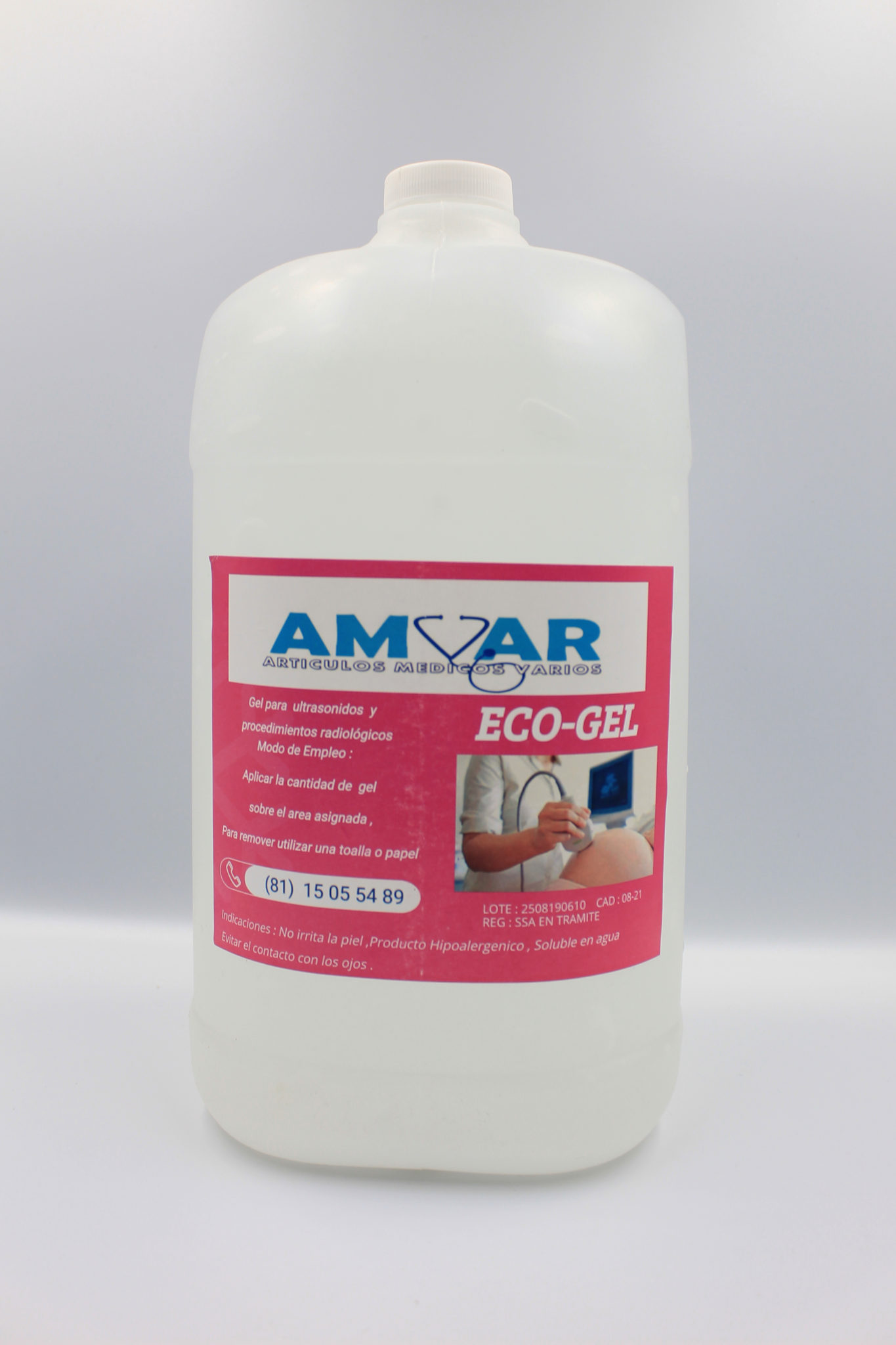 Gel para ecografía en presentación de 4 litros en dos presentaciones
