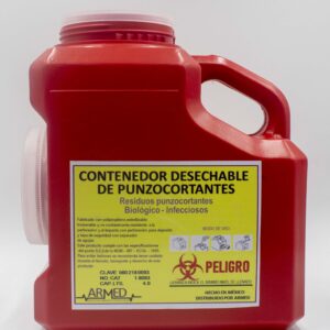 CONTENEDOR DESECHABLE DE PUNZOCORTANTES MARCA ARMED